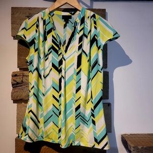 Worthington Chevron Patterned Women's Top - Multicolor
